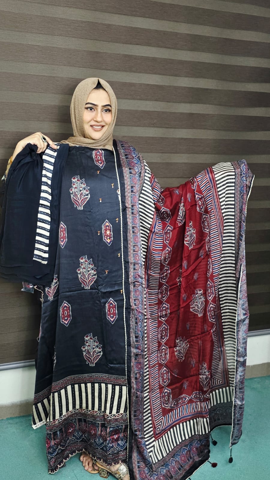 Jay Vijoy Modal Silk Three-Piece