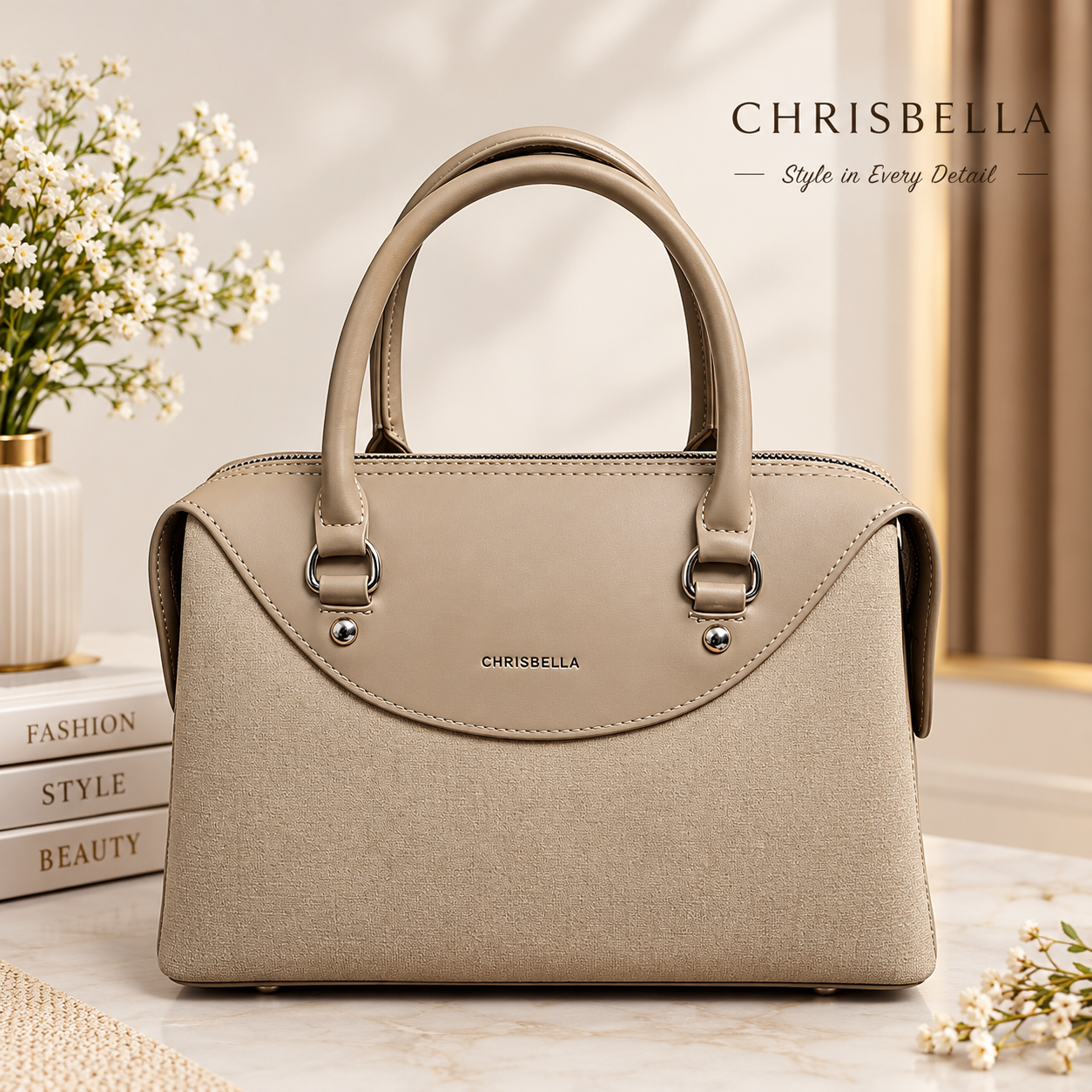 Chrisbella Brand Premium Leather Shoulder Bag