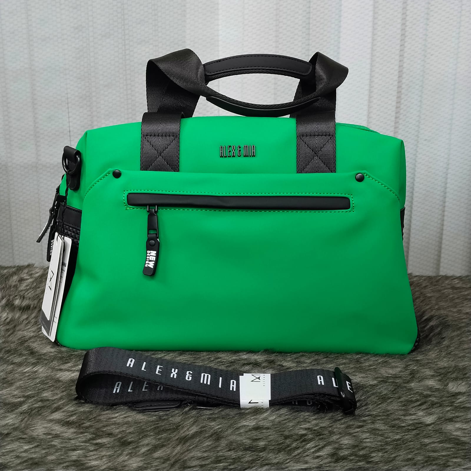 Alex & Mia Brand Luxurious Shoulder Bag With Long Belt - (15"/11")