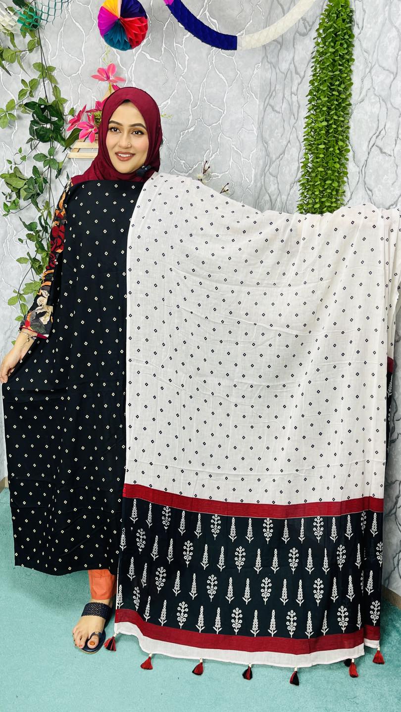 Black & White Cotton Two Piece (SP-1280)