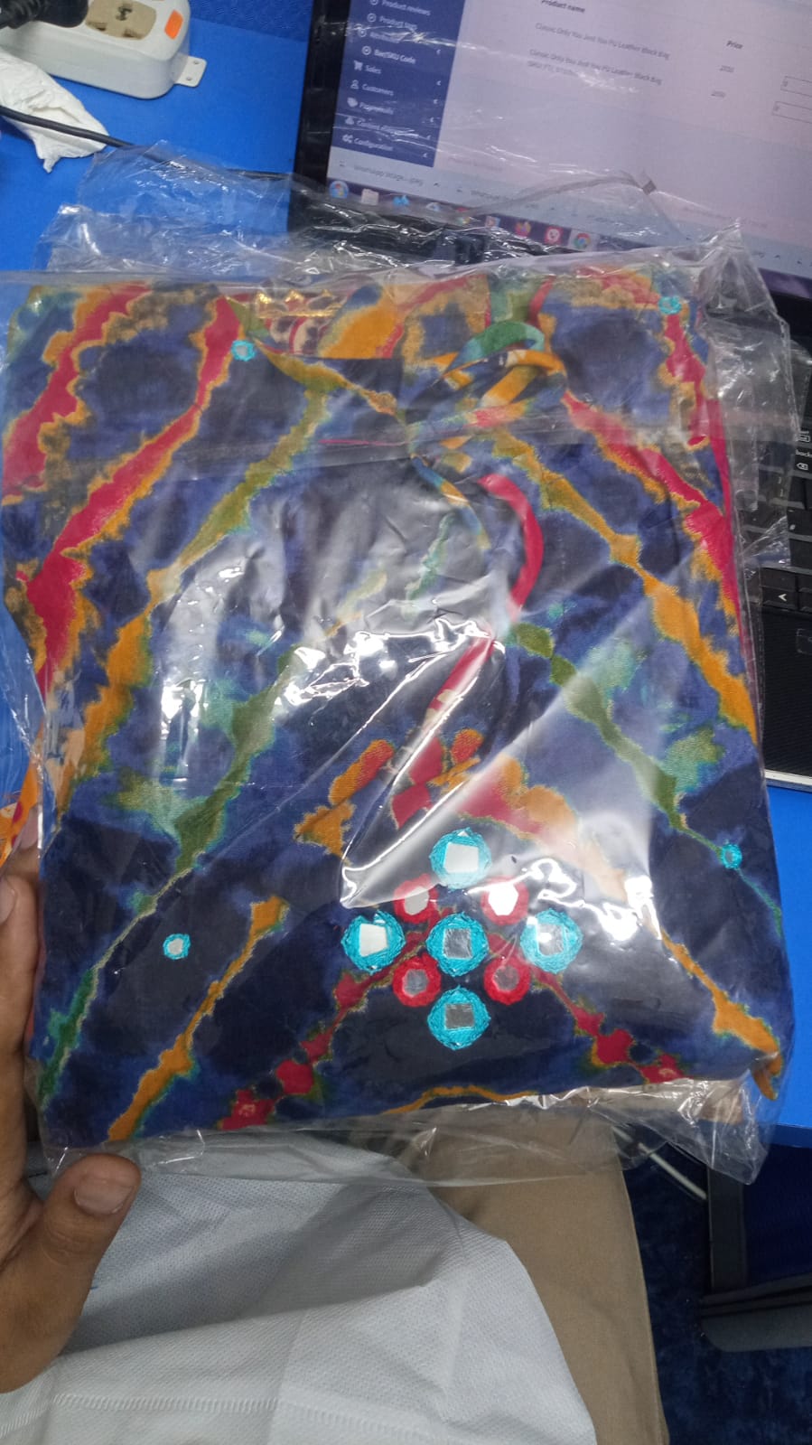 Buttick Cotton Fabrics Blue With Contrast