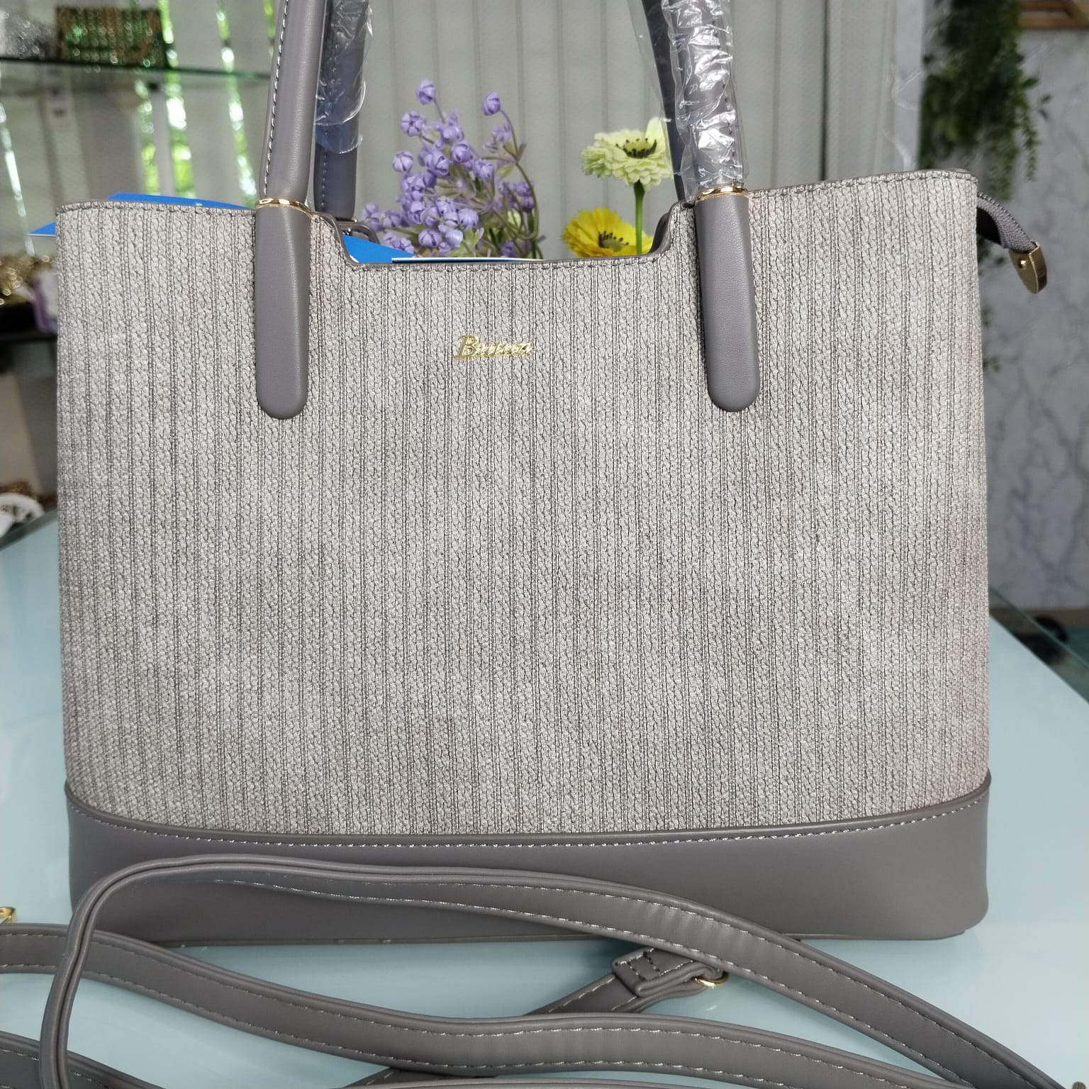 Butun Brand Luxurious Hand Bag with Long Belt – Ash