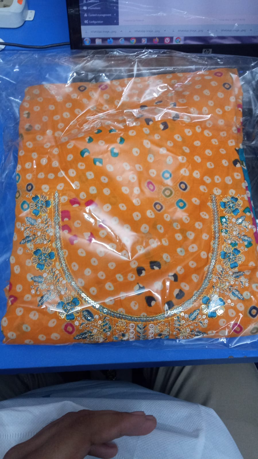 Chundy Cotton Fabrics Yellow Colour Three-pecs