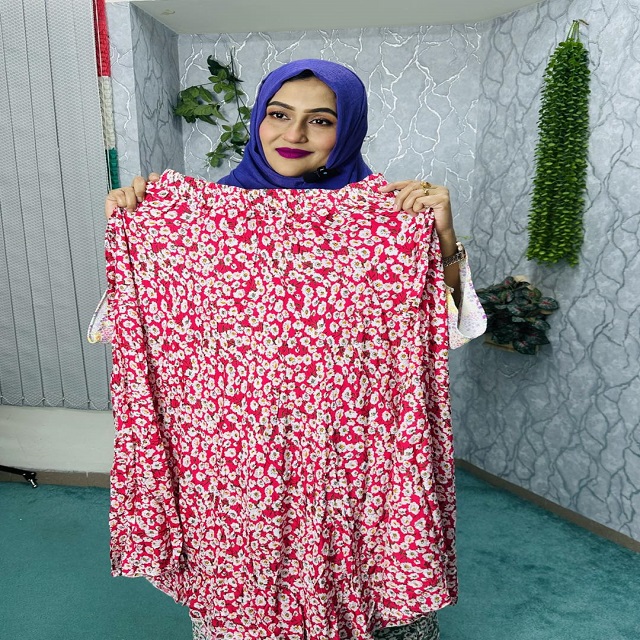 Colorful Floral Printed Lilen Cotton Skirt (SP- 480)