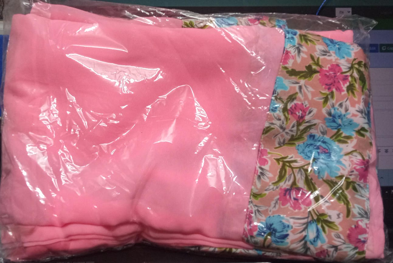 Drop Flower Print Silk Sharee Multi Color