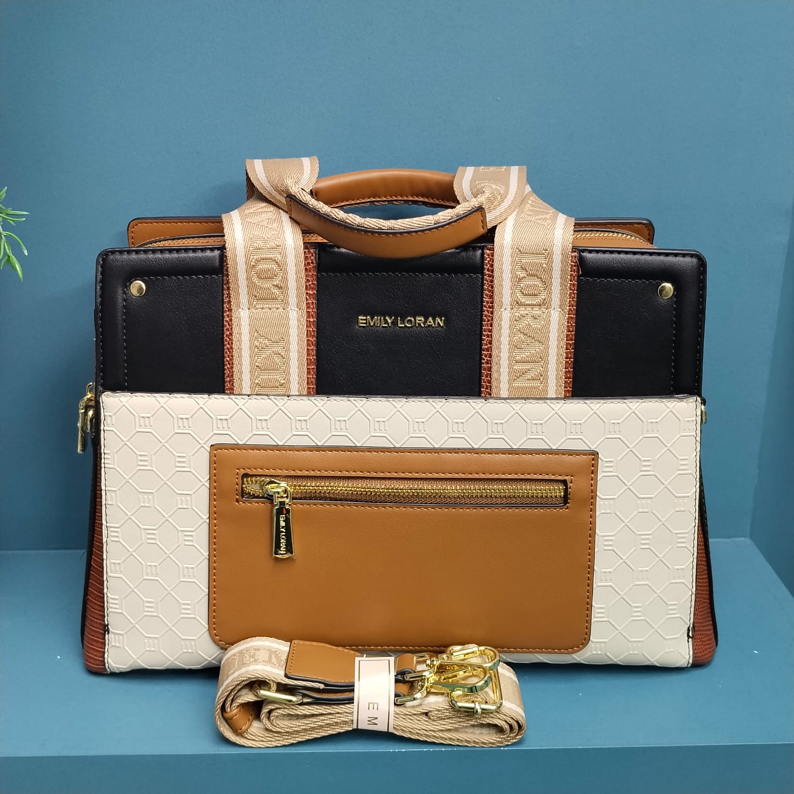 Emily Loran Luxurious Hand Bag with Long Belt (6040)