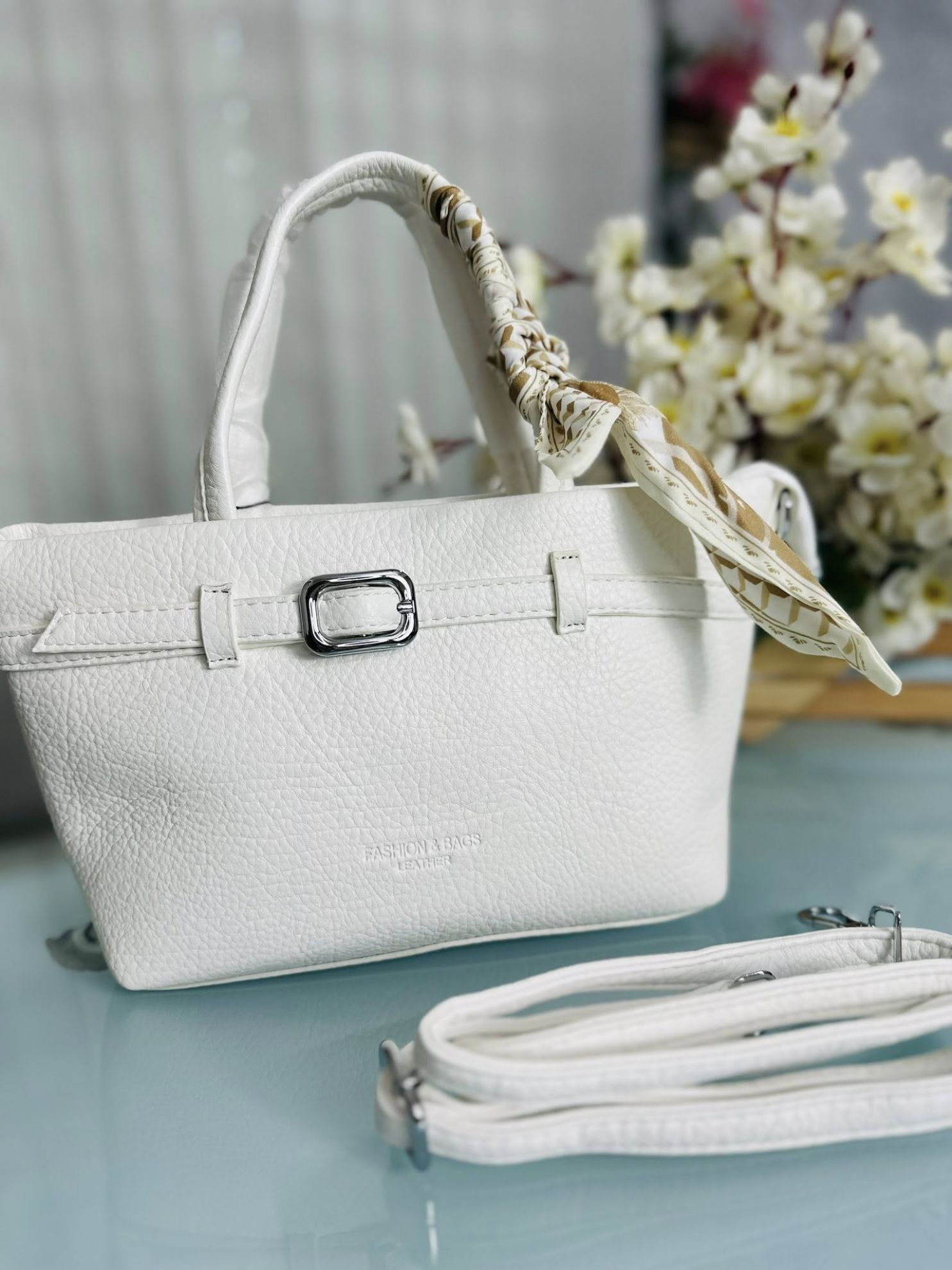 Fashion & Bags Premium Leather White Colour Bag