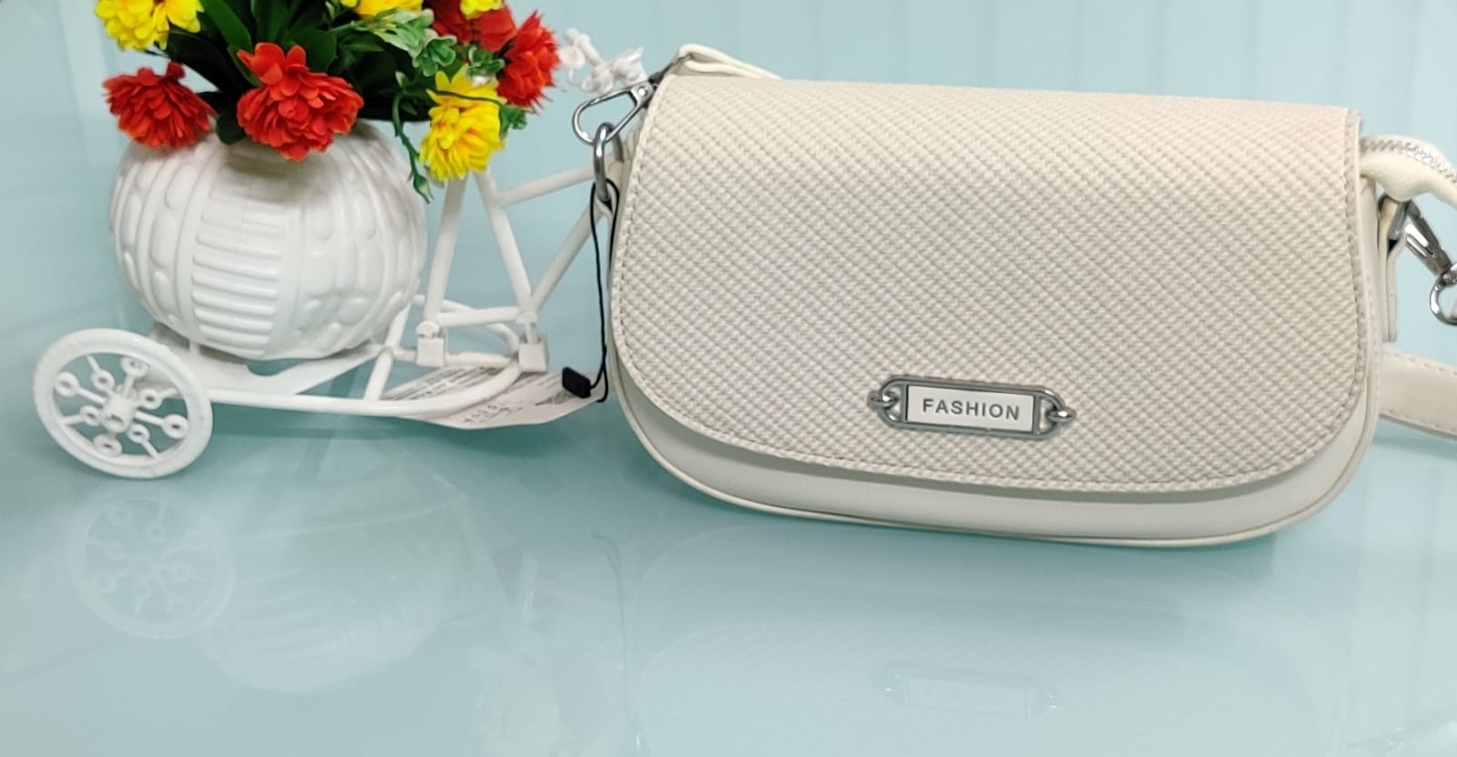 Fashion Premium Leather Beige Bag