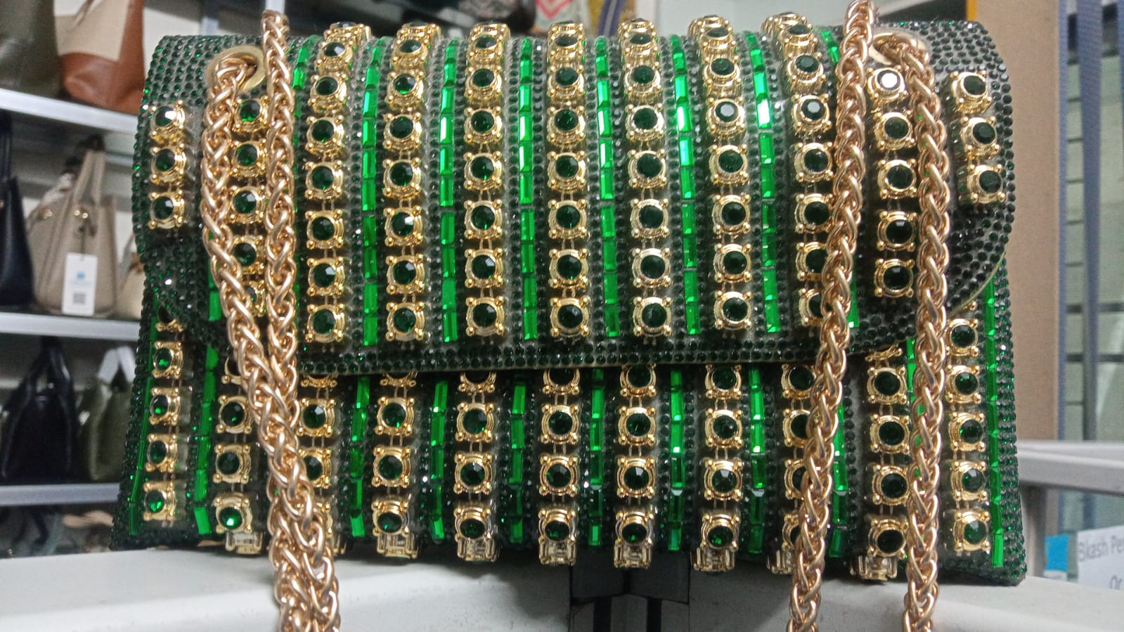 Green Daimond Party Cross Body Bag