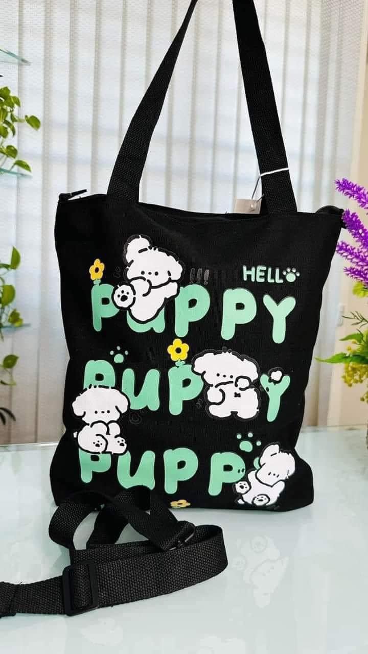 Hello KeKe Original Chinese Fabric TOTE Bag Puppy Fabric Bag