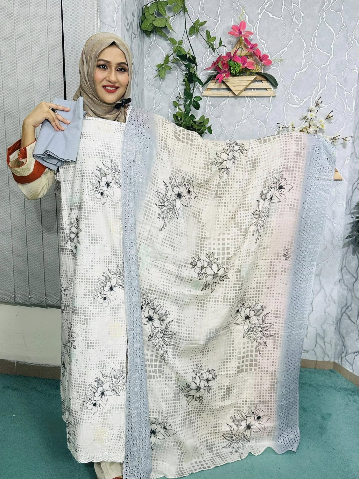 Indian Boutiqe Cotton Unstitched Three Piece