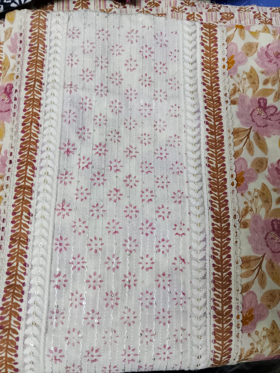 Indian Boutique High Quality Cotton Fabrics Three Piece