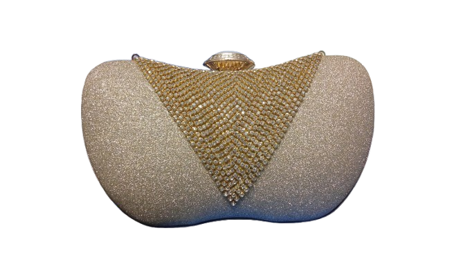 Lace & Stone Daimond Mini Purse & Party Golden Bag