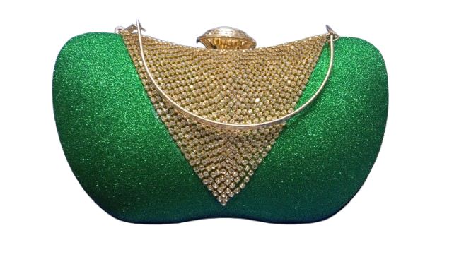 Lace & Stone Daimond Mini Purse & Party Green Bag