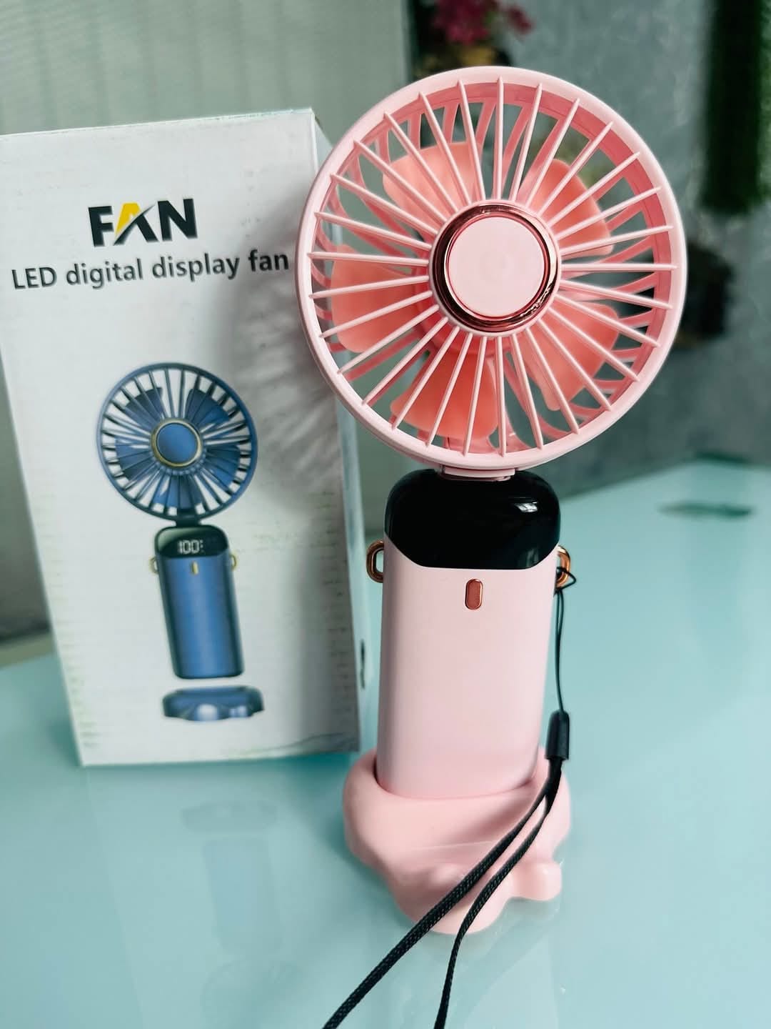 LED Digital Display Fan Pink
