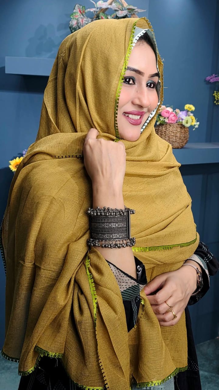 Light Slub Cotton Lace Hijab