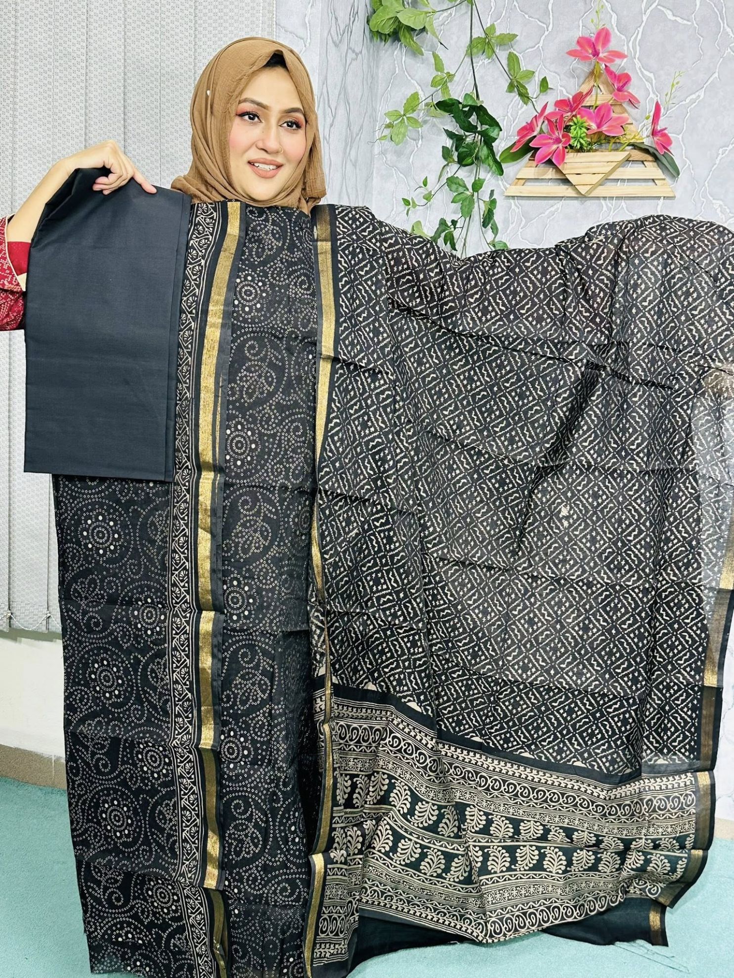 MB Brand Maheshwari Silk Three Piece