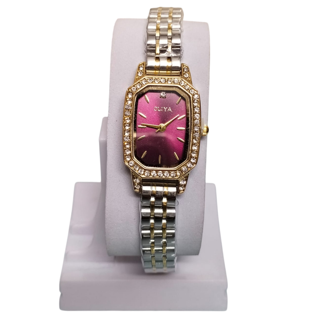 Oliya-2002 (S-squre) Premium Stone Watch