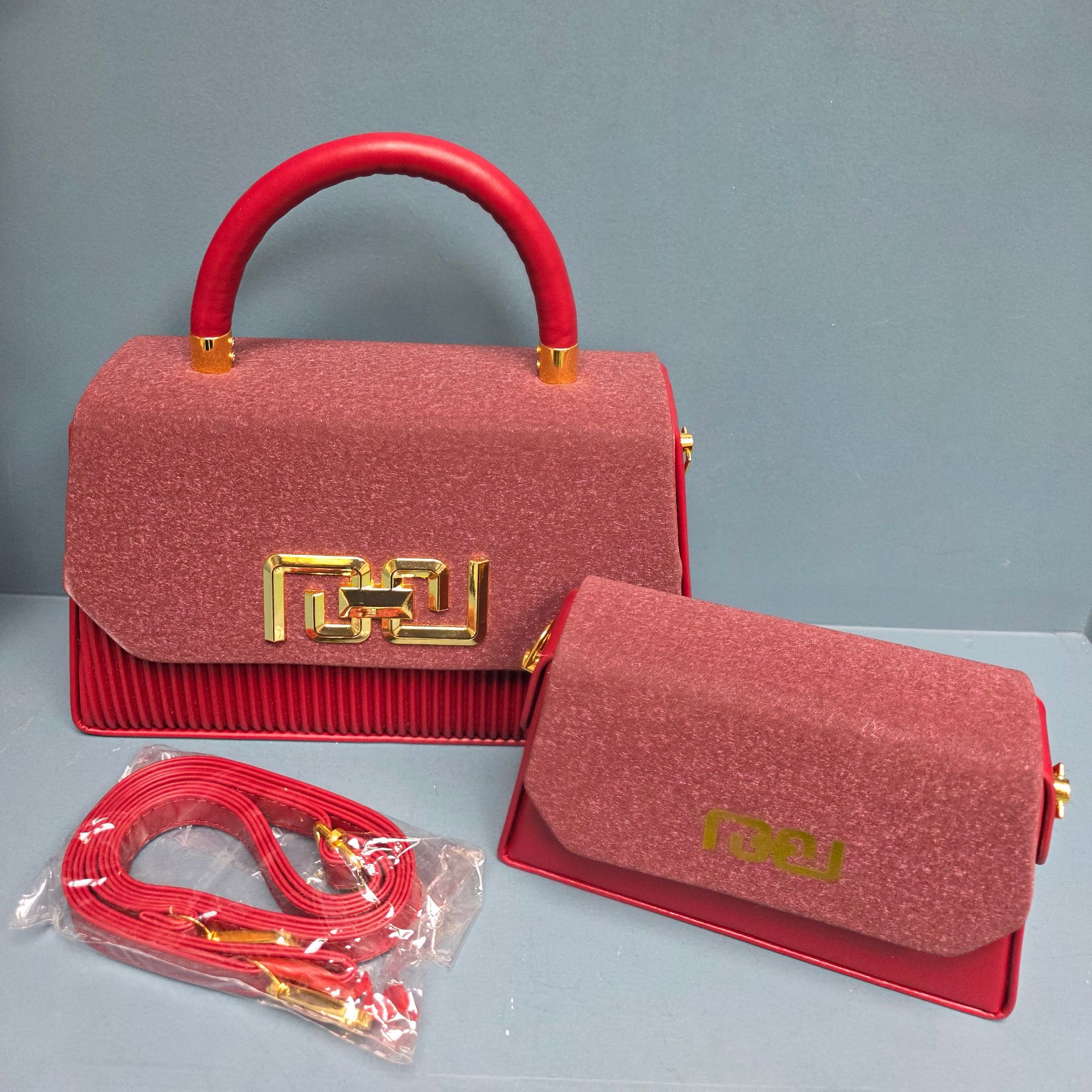 Premium Leather Twin Hand Bag (V1019)