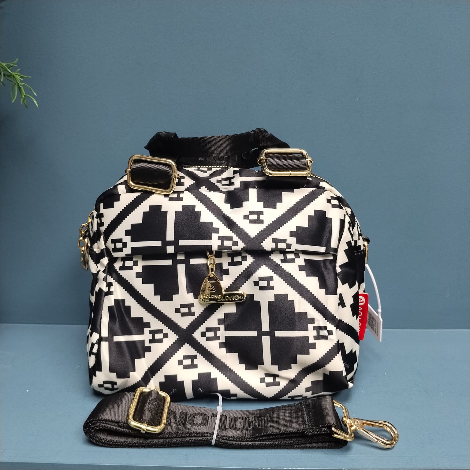 Printed Fabric Crossbody Bag