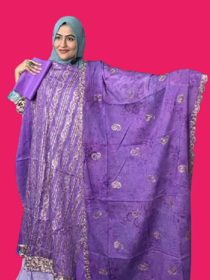 Relssa Fabrics Embroidary three piece (6100)