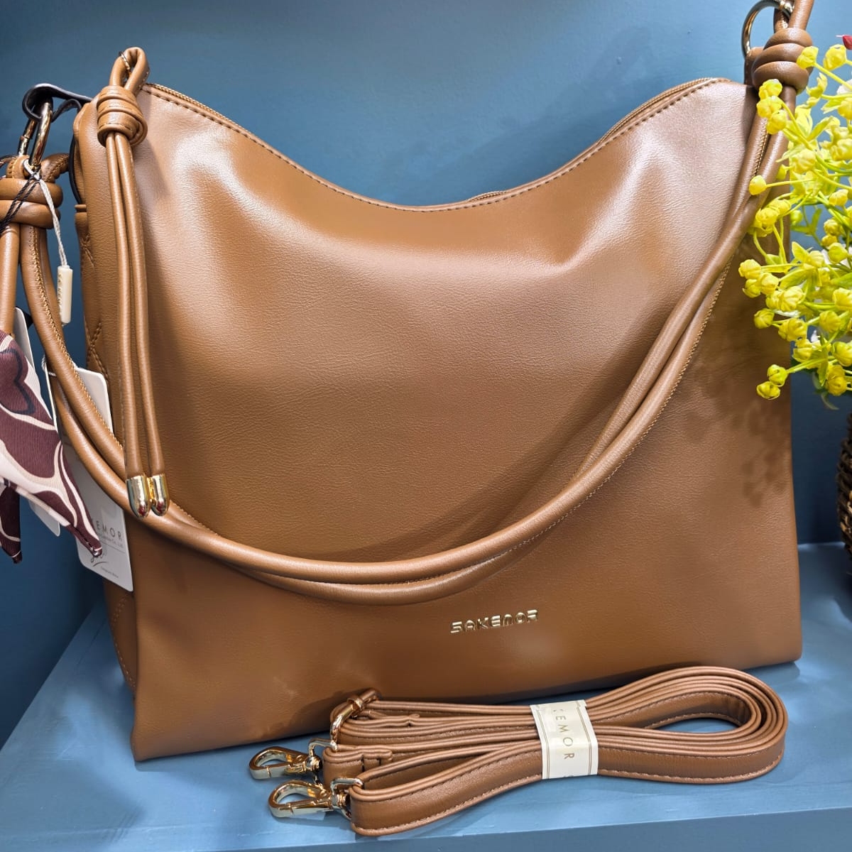 Sakemor Luxurious Shoulder Bag with Long Belt (3982)