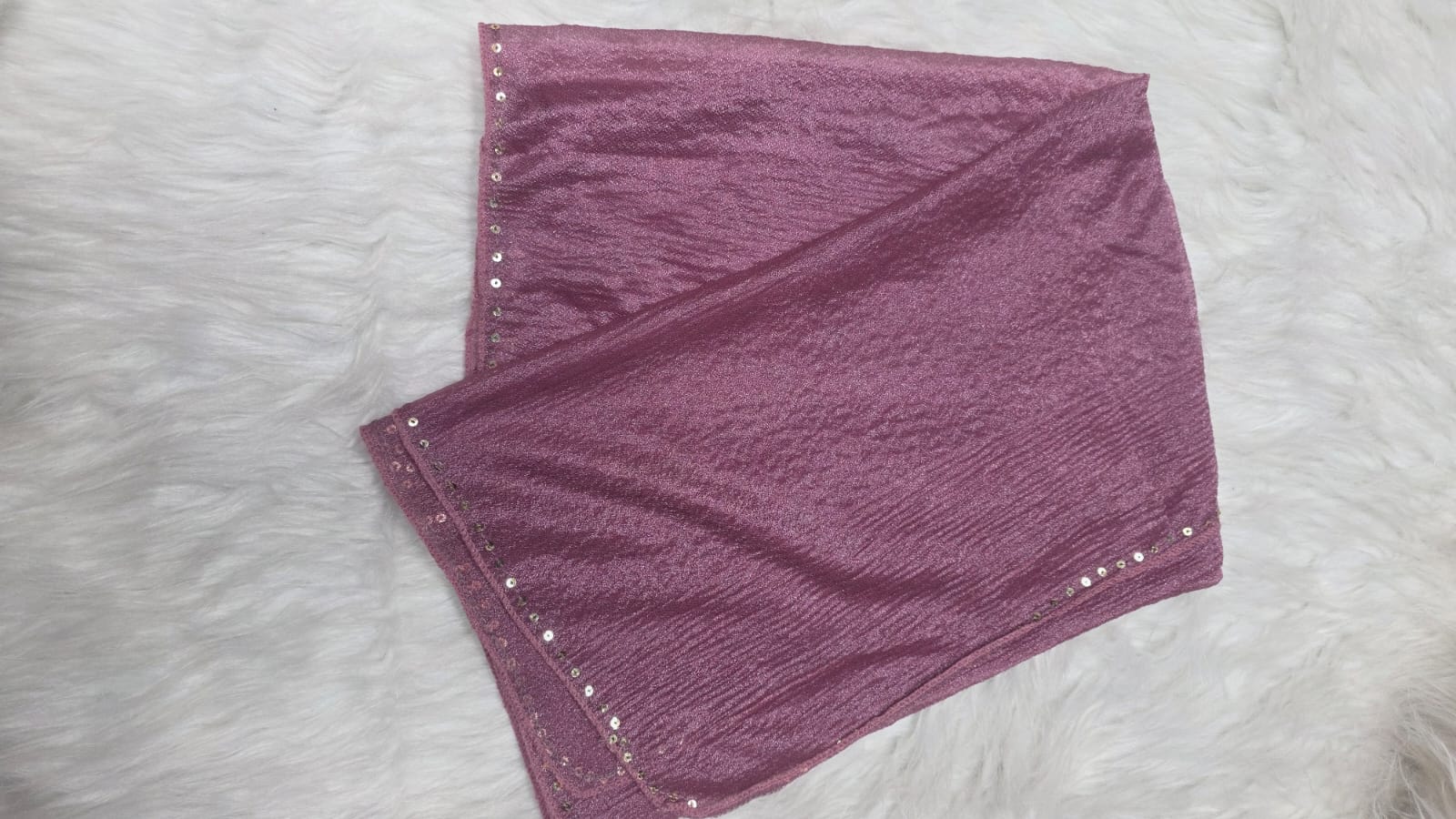 Shimmering Gold Crushed Tissue Silk Sequin Hijab
