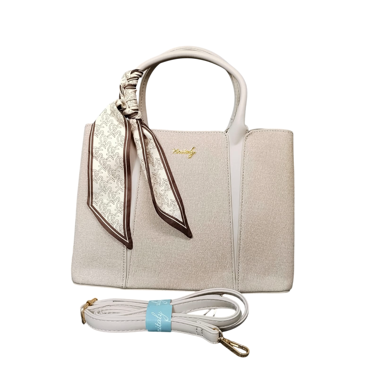 Vinitaly Brand Gorgeous Handbag with Extra Long Belt- W-12" × H-9"
