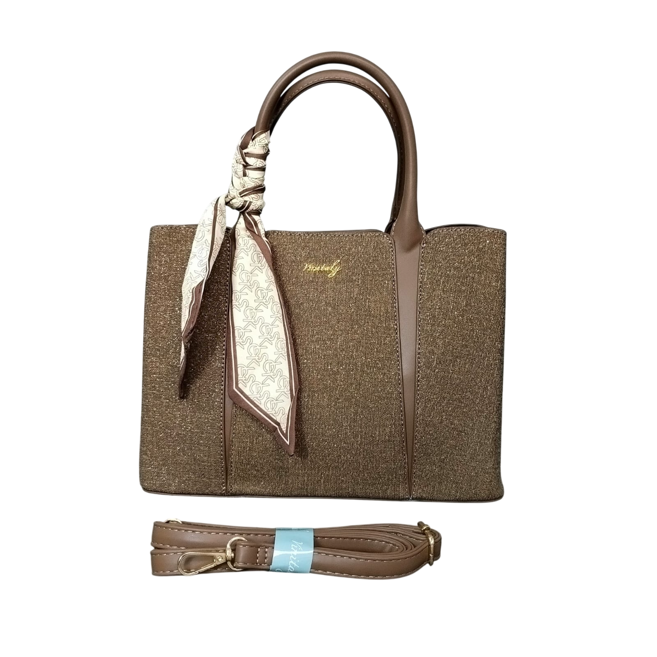 Vinitaly Brand Gorgeous Handbag with Extra Long Belt- W-12" × H-9"