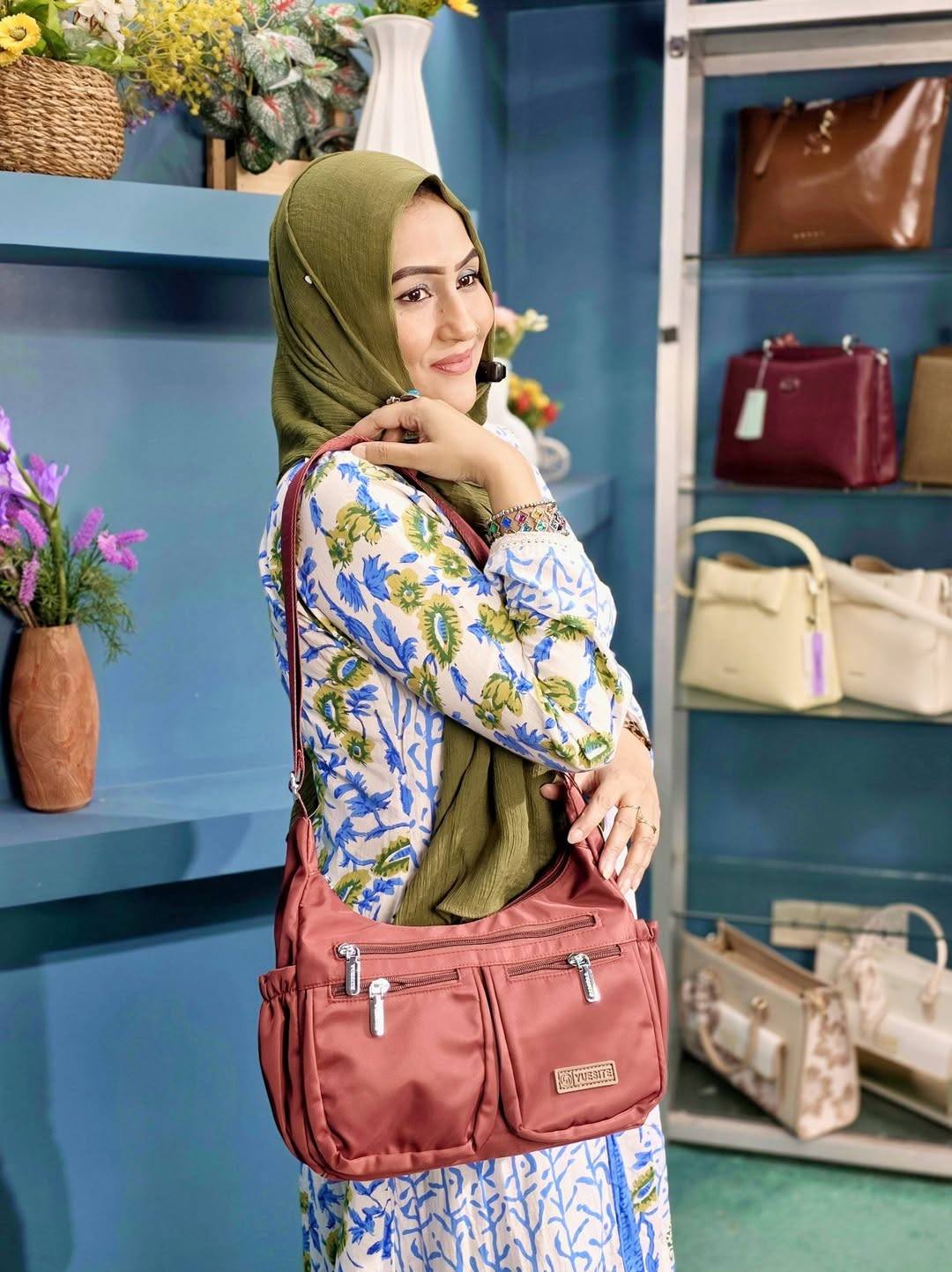 YUESITE Luxurious Fabric Crossbody Bag (8229)