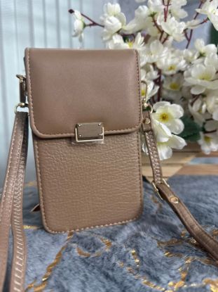Picture of Raccoita Plastica Brand Stylish Camel Mobile Bag