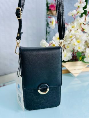 Picture of Raccoita Plastica Brand Ring Logo Black Mobile Bag
