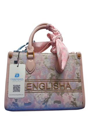 Picture of Menglisha PU Leather & Embrodery  Pink Bag