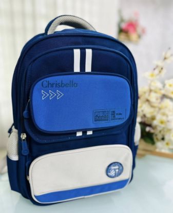 Picture of Chrisbella  Aopiya Leather Brand School Bag Royel Blue Colour