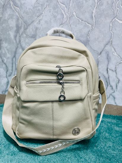 Picture of Miulanda PU  Leather Khaki Back Pack bag