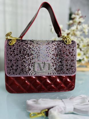 Picture of CVD Premium Design & Leather Stylish Red Party Bag 