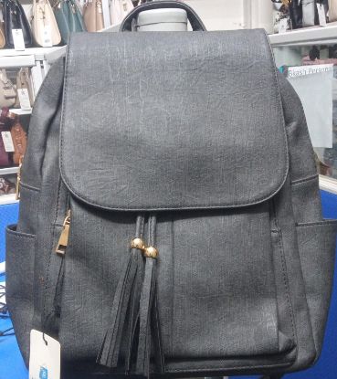 Picture of Back Pack Leather & Rexine Mix Ash Bag