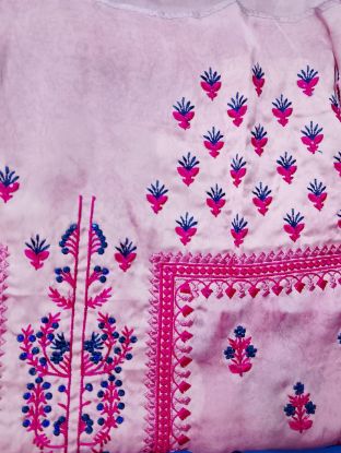 Picture of Silk Embrodary Design Premium Three Piece  Pink