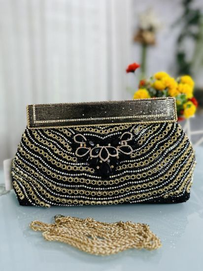 Picture of Exclusive High Quality Black Color Party Bag