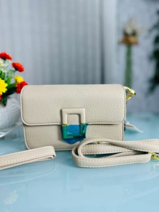 Picture of Elegant Mini Leather Crossbody Bag for Women Cream Colour