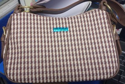 Picture of WANU Check Print Premium Leather Tote Bag 