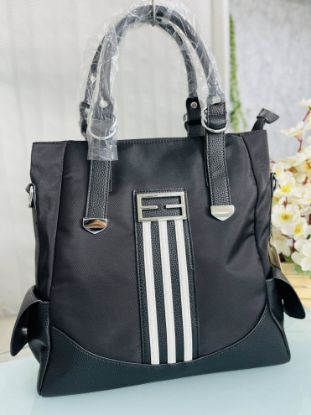 Picture of Premium Quaily Leather With Fabrics Contast Bag