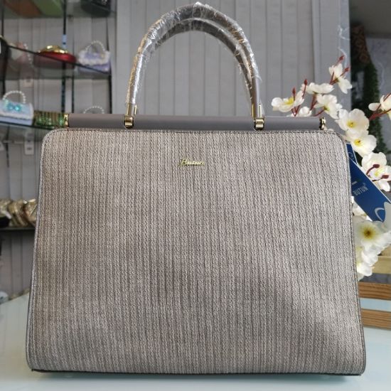 Picture of Butun Brand Premium Leather Handbag with Long Belt – Classic Grey