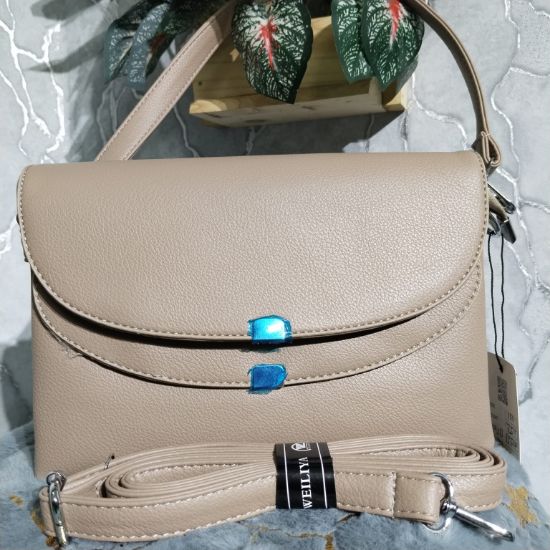 Picture of WEILIYA Brand Luxurious Crossbody Belt Bag – Grey Leather (10x7.5")