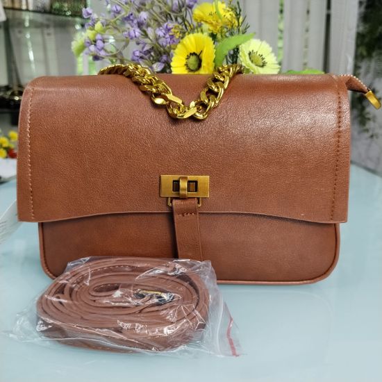 Picture of Original Premium Leather Hand Bag with Long Belt – Coffee