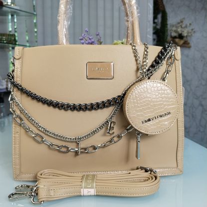 Picture of Emily Loran Brand Luxurious Hand Bag with Long Belt – Apricot