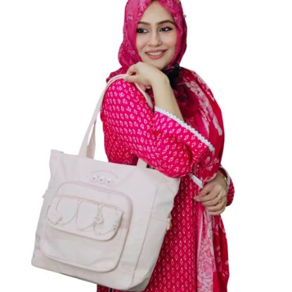 Picture of Dessert House Fabric Tote Bag with Long Belt- 13.5" x 12.5"