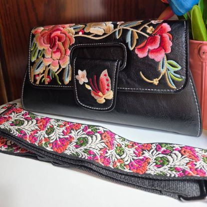 Picture of Floral Embroidery Crossbody Purse 