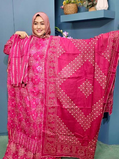 Picture of embroidery cotton boutique three piece (D.N.O1430)